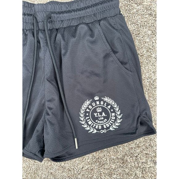 Youngla Women’s S YoungLa W138 Court Shorts Gym Basketball Mesh Athletic Black - Picture 4 of 8